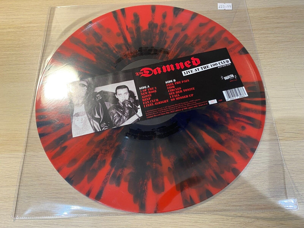 THE DAMNED - LIVE AT THE 100 CLUB JULY 6TH 1976 LIMITED NO'D SPLATTER VINYL LP